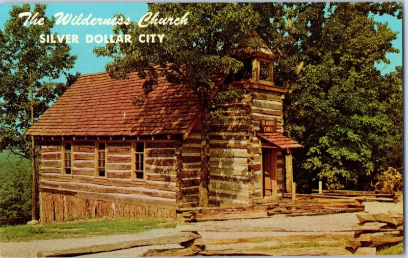 The Wilderness Log Church Silver Dollar City Branson Missouri Postcard