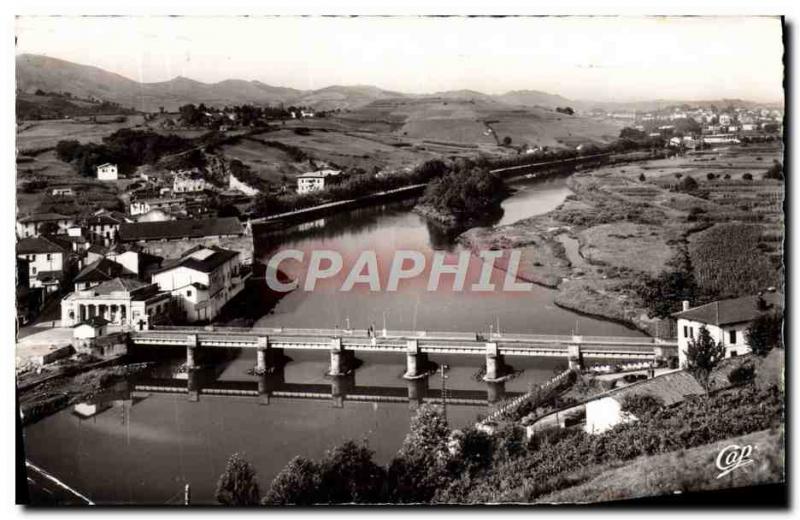 Postcard Modern Customs Behobie Frontiere Franco Spanish international bridge...