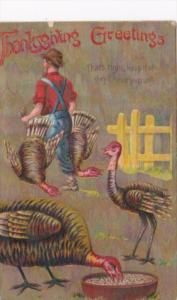 Thanksgiving Turkey and Farmer 1908