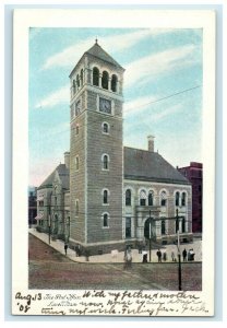 1908 The Post Office Street View Lowell Massachusetts MA Antique UDB Postcard