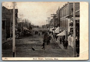 Postcard Carberry Manitoba c1906 Main Street View Shops to Orono Ontario