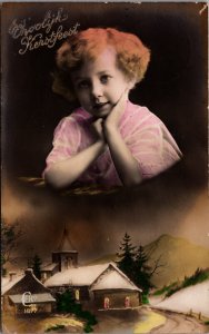 Victorian Girl Coloured Vintage RPPC C001