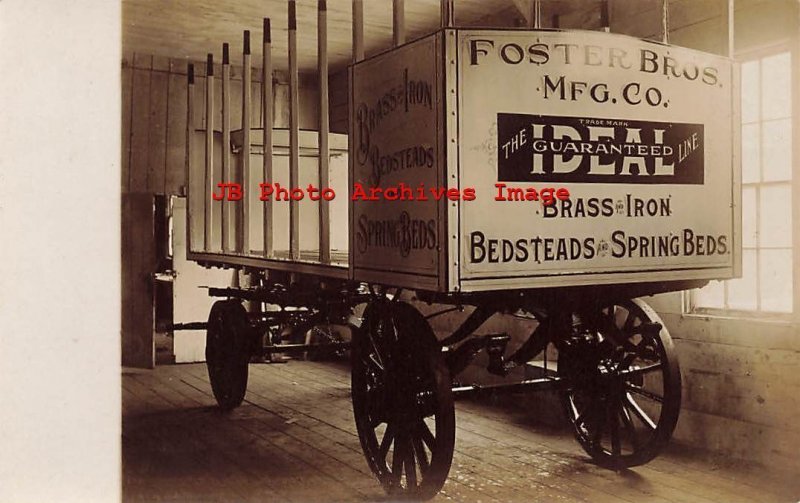 NY, Utica, New York, RPPC, Foster Brothers Manufacturing, Ideal Brass Beds Wagon