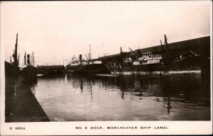 Vintage RPPC Manchester Lancashire Ship Canal No 8 Dock Real Photo