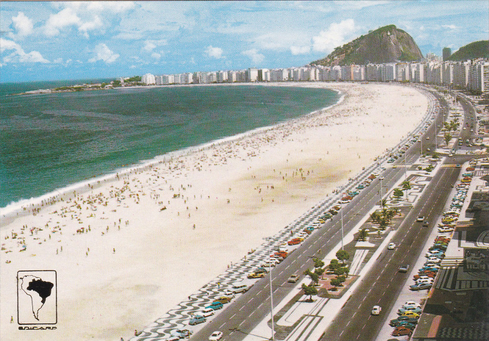 Beach Rio De Janeiro Brazil 50 70s Latin South America South America Brazil Postcard Hippostcard