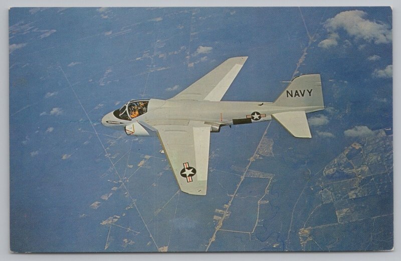 Aircraft~A2F-1 Intruder Scene & Info On Back~Vintage Postcard