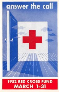 Answer The Call American National Red Cross 1952 Fund Campaign Unused 