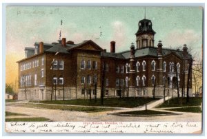 1906 High School Streator Illinois IL Benson IL Posted Antique Postcard