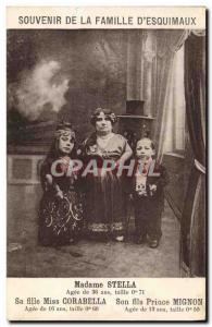 Postcard Old Dwarf Family d & # 39Esquimaux Mrs. Stella Corabelle Cute