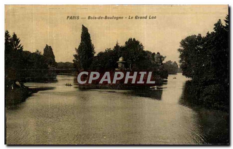 Old Postcard Bois de Boulogne Paris Le Grand Lac