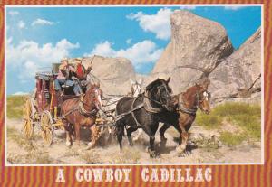 Horses Pulling Stagecoach Arizona Cowboy Cadillac