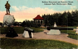 Massachusetts Newburyport Atkinson Park Soldiers Monument and Summe House 191