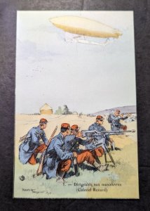 Mint France Aviation Zeppelin Postcard Dirigible Colonel Renard Maneuvers