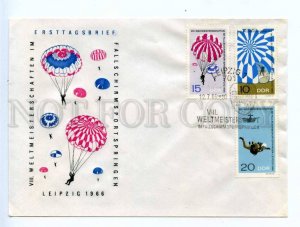 418051 EAST GERMANY GDR 1966 year parachuting First Day COVER