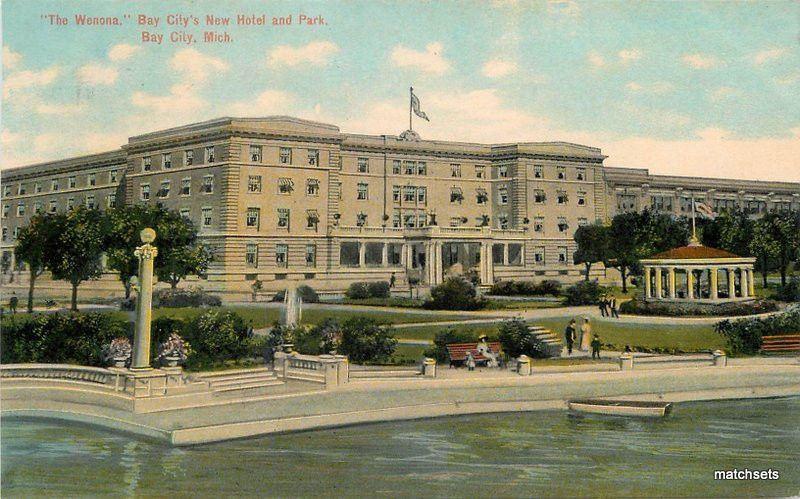 C-1910 Wenona Hotel Park Bay City Michigan Knox postcard 8188