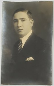 RPPC Italian Handsome Man Portrait Amedo Jacobocci 1904-1937 Photo Postcard W7