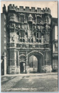 c1910s Canterbury, England Christ Gate Ornate Gothic Arch Cathedral Ancient A343