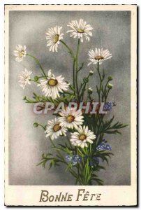 Old Postcard Bonne Fete Flowers