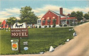 Roanoke Virginia Hitching Post Motel roadside occupation 1950s Postcard 24-7441