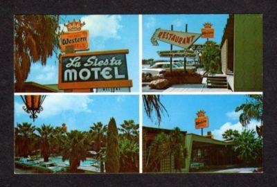 TX La Siesta Motel Restaurant DEL RIO TEXAS Postcard PC