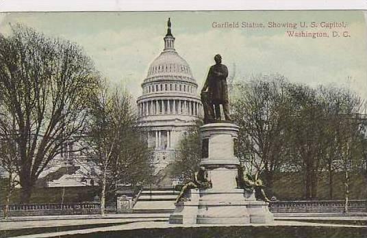 Washington Dc Garfield Statue Showing U S Capitol