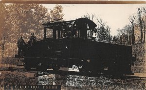 J4/ Interesting RPPC Postcard c1910 Electric Engine Railroad Silver Tint 87