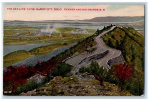 1912 Denver and Rio Grande RR The Sky Line Drive Canon City CO Postcard