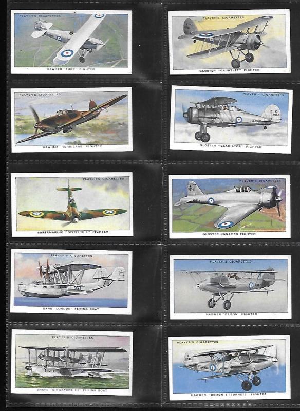 GB 1930s Plane | Aircraft | Player Cigarettes Cards. Complete Series of 50