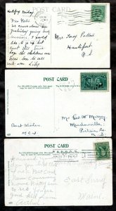 h5186 - HALIFAX NS Lot of (3) Postcards. All used 1907-1908