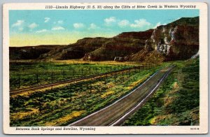 Rock Springs & Rawlins Wyoming 1950 Postcard Lincoln Highway US 30