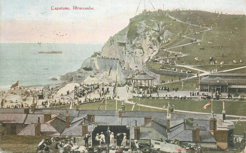 UK England sail & navigation themed postcard Capstone Ilfracombe cruise ship