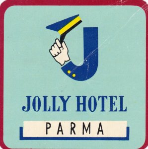 Italy Parma Jolly Hotel Vintage Luggage Label sk2288