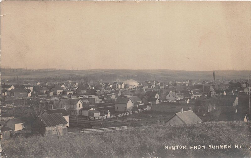 J4/ Manton Michigan RPPC Postcard c1910 Bunker Hill Homes Barn 13