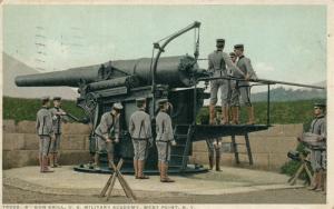 GUN DRILL ARTILLERY US WEST POINT MILITARY ACADEMY NY 1917 ANTIQUE POSTCARD