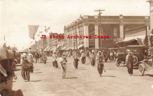 Unknown Location, RPPC, Native American Band in a Parade, Photo