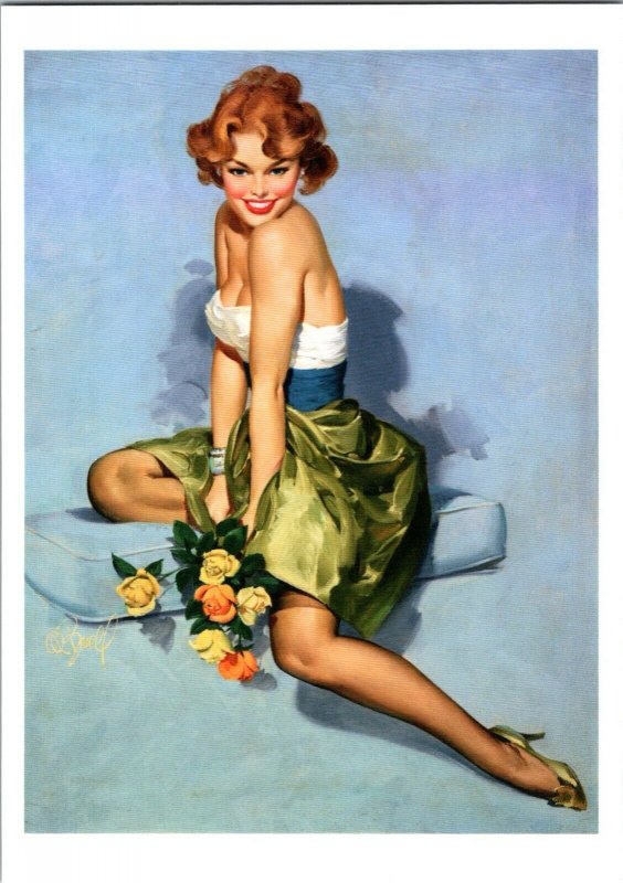 Vintage Pinup Girl Theme Chrome Era Postcard Cover Calendar Art 4x6