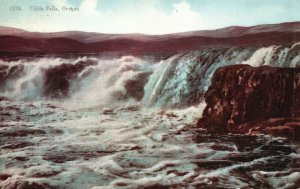 Vintage Postcard 1911 Cillilo Water Falls Tribal Fishing Columbia River Oregon