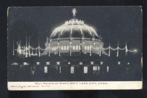 SALT LAKE CITY UTAH THE GREAT SALT PALACE NIGHT EC KROPP 1711 VINTAGE POSTCARD