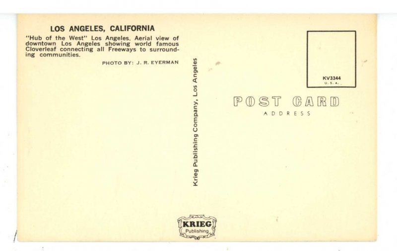 CA - Los Angeles. Bird's Eye View ca 1950's