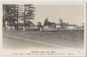 1958 BATHURST New Brunswick NB Canada Real Photo RPPC Postcard FERGUSONS MOTEL