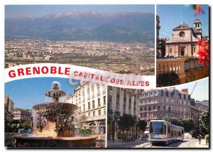 Modern Postcard Grenoble General view with the chain Belledonne Eglise St-Lou...