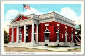 Lebanon Pennsylvania 1930s Postcard United States Post Office