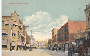 Lewiston Idaho Main Street Pharmacy Pictured Vintage Postcard U2843