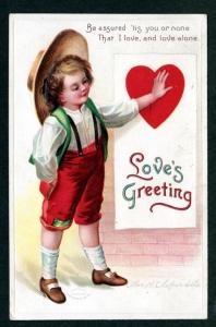 U.S. 1911 Picture Postcard Love's Greeting!
