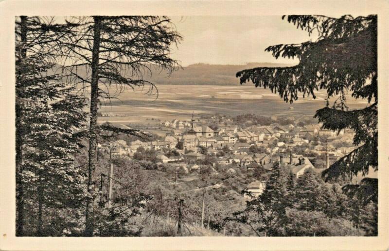 CESKA TREBOVA PARDUBICE CZECH REPUBLIC PANORAMA 1953 PHOTO POSTCARD