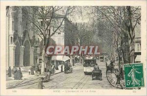 Postcard Old Nice Avenue of the Tramway Station