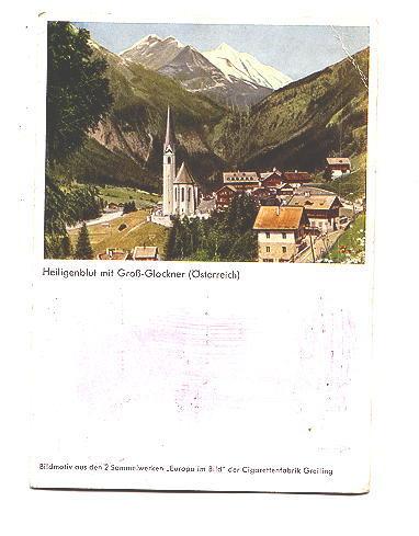 Heiligenblut mit Grob Glockner, Austria, Advertising Back, Greiling Cigarettes