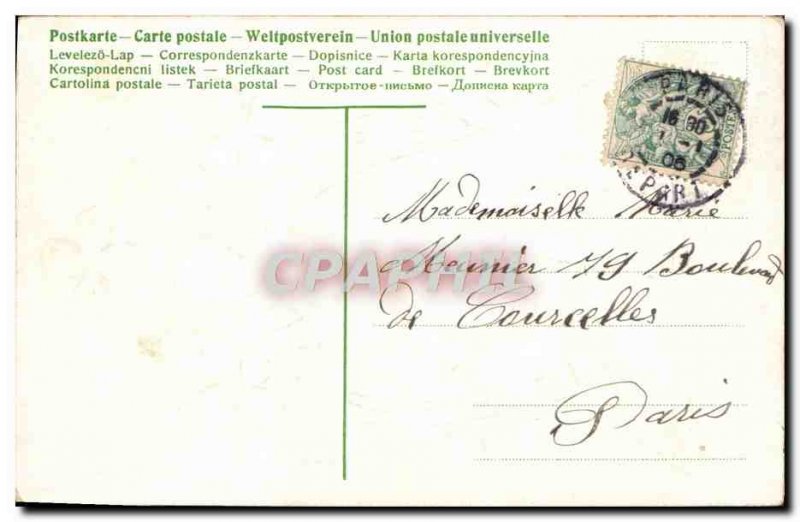 Old Postcard Fantaisie Horseshoe Clover