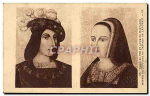 Old Postcard Charles VII and Anne of Brittany d & # 39apres a diptych in the ...