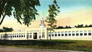 c1940 MARION MASSACHUSETTS SIPPICAN SCHOOL UNPOSTED LINEN POSTCARD P634